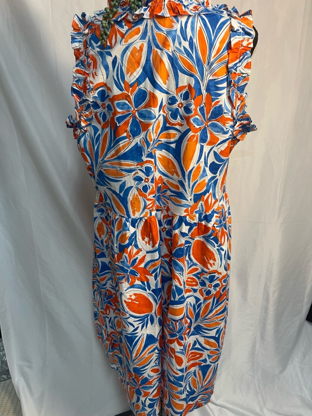 Maggy London Blue, Orange & White Floral Dress - Picture 3 of 10